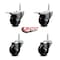 Service Caster 3 Inch Soft Rubber Swivel 58 Inch Threaded Stem Caster Set 2 Total Lock Brakes SCC-TSTTL20S314-SRS-58212-2-S-2 - alternate 5